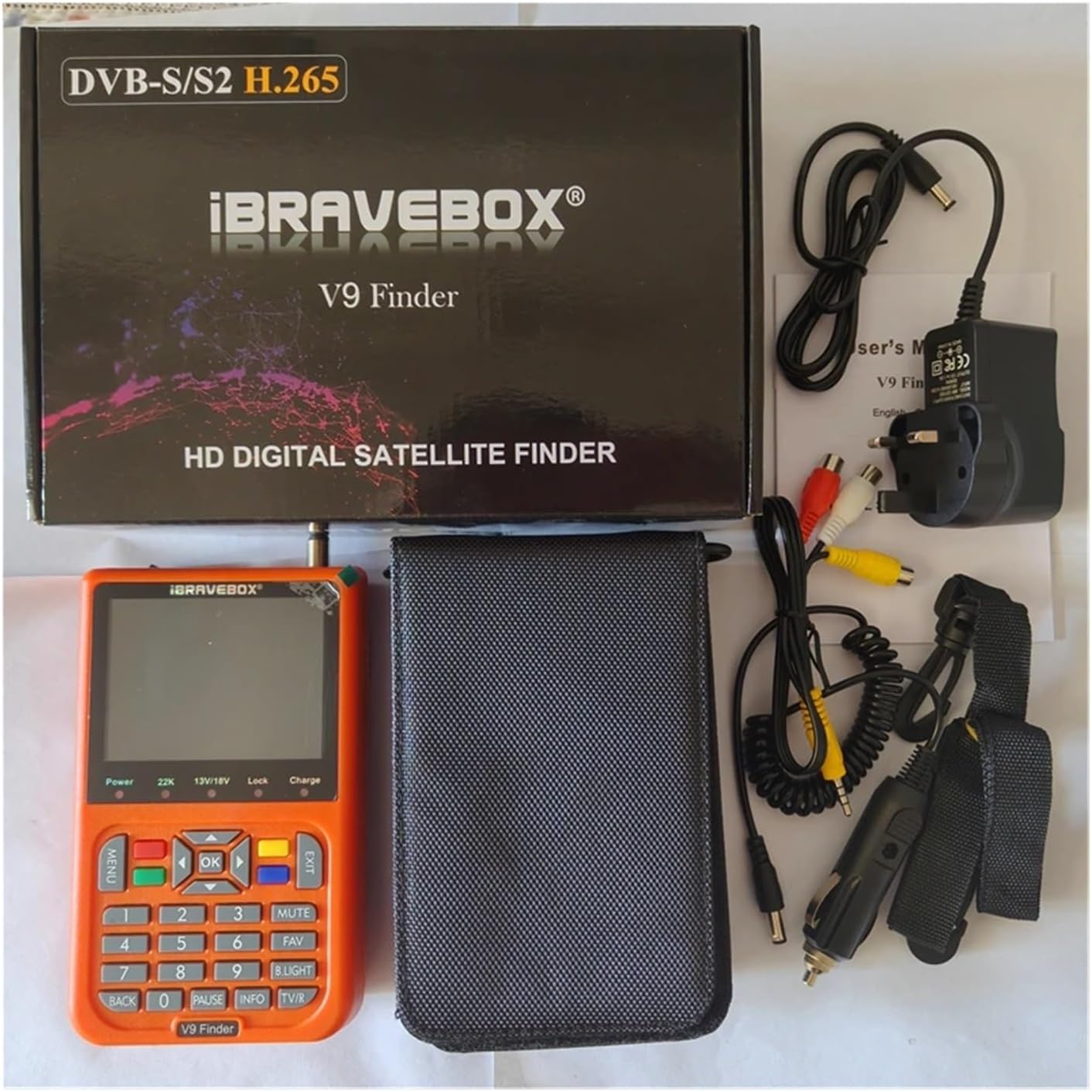 V9 Finder Digital Satellite Finder LCD Satellite Finder Digital Satellite Finder 3.5 Inch DVB-S/S2 H.265(Black)