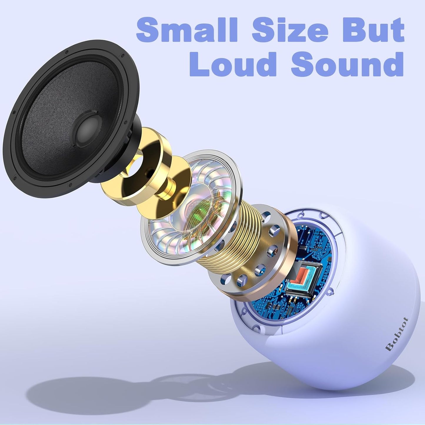 Bobtot Portable Bluetooth Speakers with Strap Easy to Carry, Wireless IPX5 Waterproof Mini Speaker with Loud Stereo Sound, 20 Hours Playtime, Rechargeable Battery, Built-in Microphone (Green)