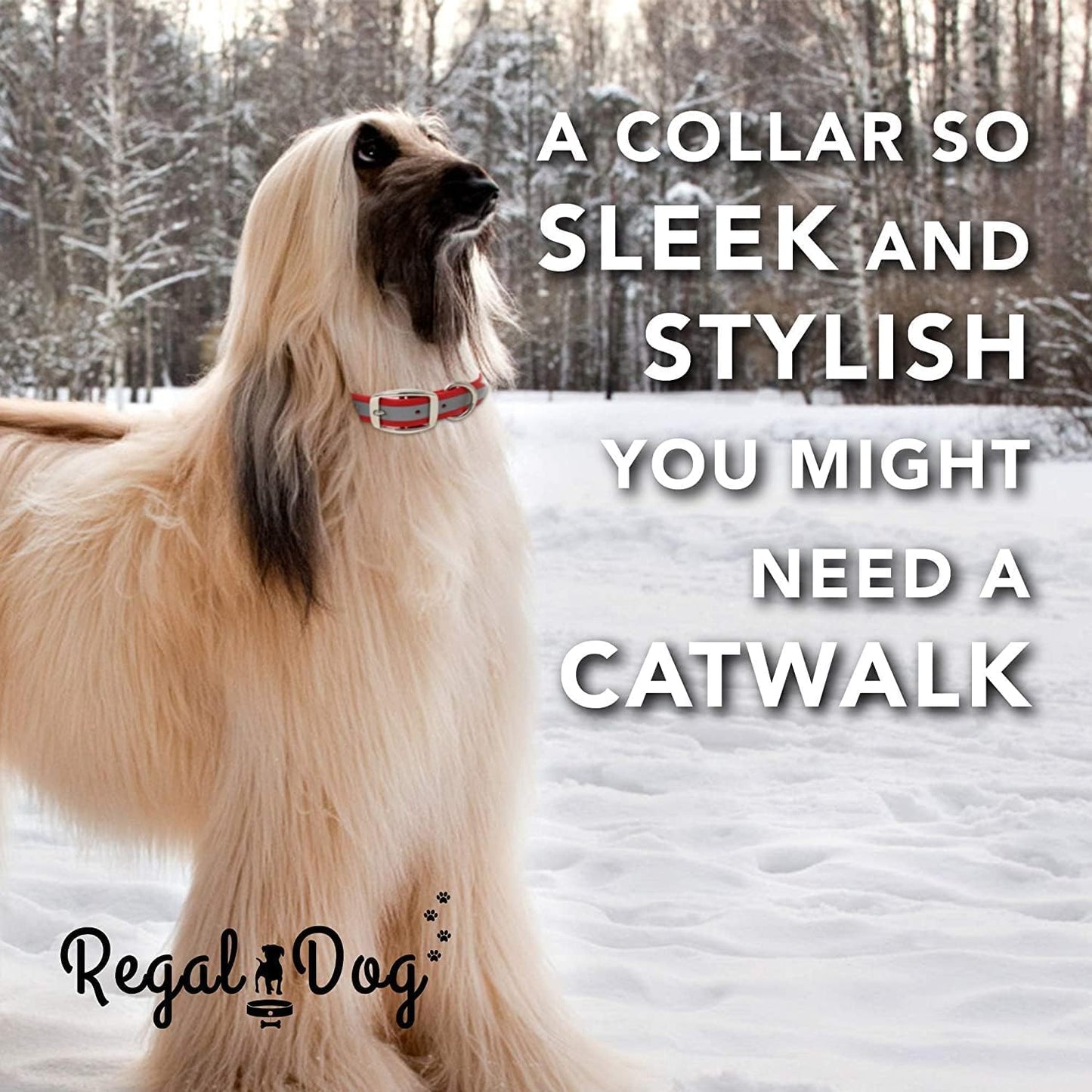 Regal Dog Products Heavy Duty Reflective Dog Collar – Adjustable and with Durable Metal Buckle and Rings Anti-Odor, chew Resistant, Waterproof Dog Collar for Small Medium and Large Dogs (Large, Pink)