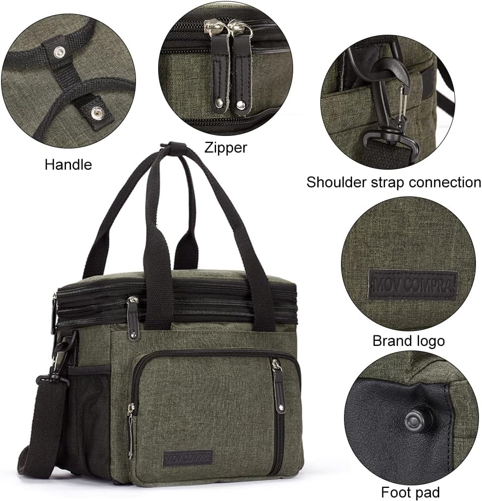 Lunch Bag Women Insulated Lunch Box for Work, Purple Expandable Large Lunch Bags, Leakproof Double Deck Lunch Box Cooler Bag(Purple)