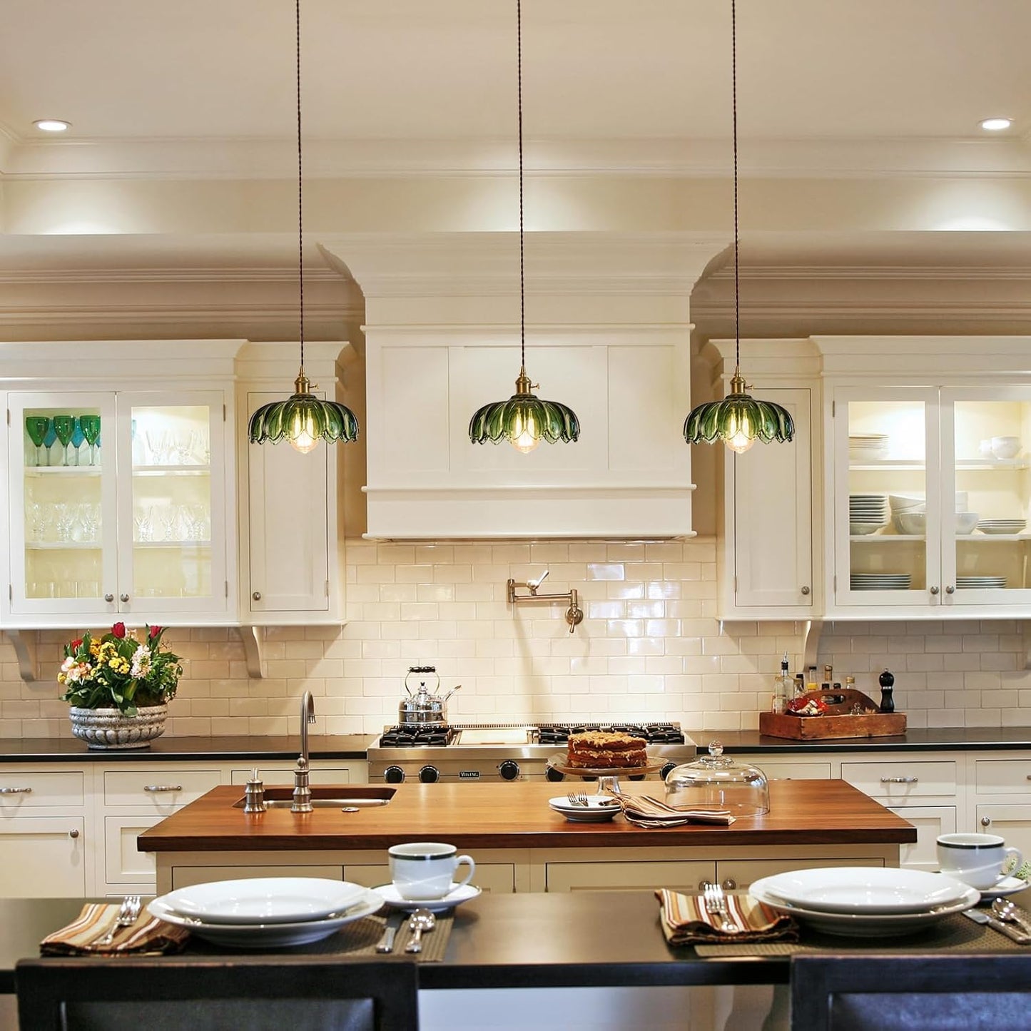 Purilite Select Modern Green Glass Pendant Light