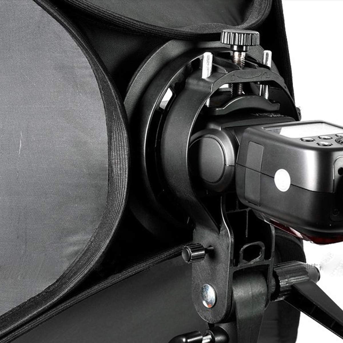 Godox S Type Bracket Bowens Holder S Mount Holder with Foldable 40x40cm /15.7x15.7 inches Softbox and Honeycomb Grid & Bag Kit for Flash Camera Studio Photography