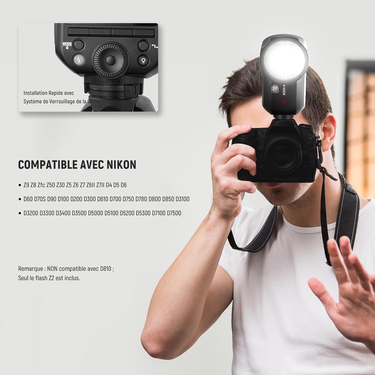 NEEWER Z2PRO-C 2.4G TTL Round Head Flash Speedlite Compatible with Canon, Wireless Compatible with Godox, Upgraded UI, 76Ws 1/8000s HSS, TTL/M TCM Switch, 7.2V/3000mAh Battery, 600 Full Power Flash
