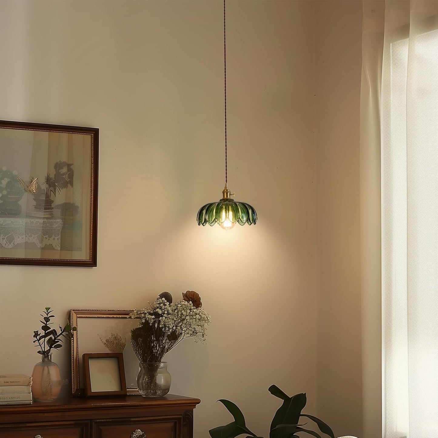 Purilite Select Modern Green Glass Pendant Light