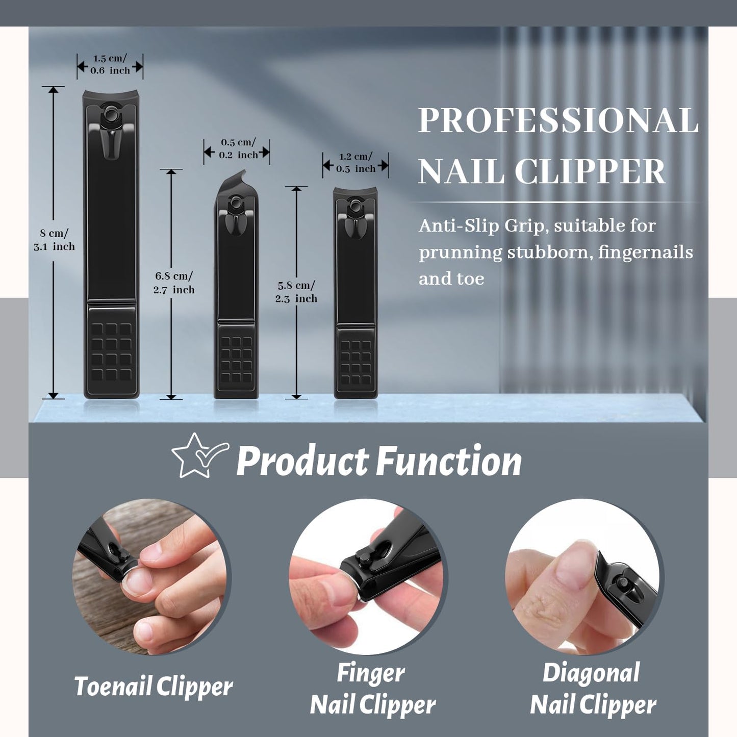 Manicure Pedicure Set, Nail Clipper Set for Men Women, Professional Manicure Kit Pedicure Kit, Nail Care Kit with Green Travel Leather Bag, Set 12 in 1