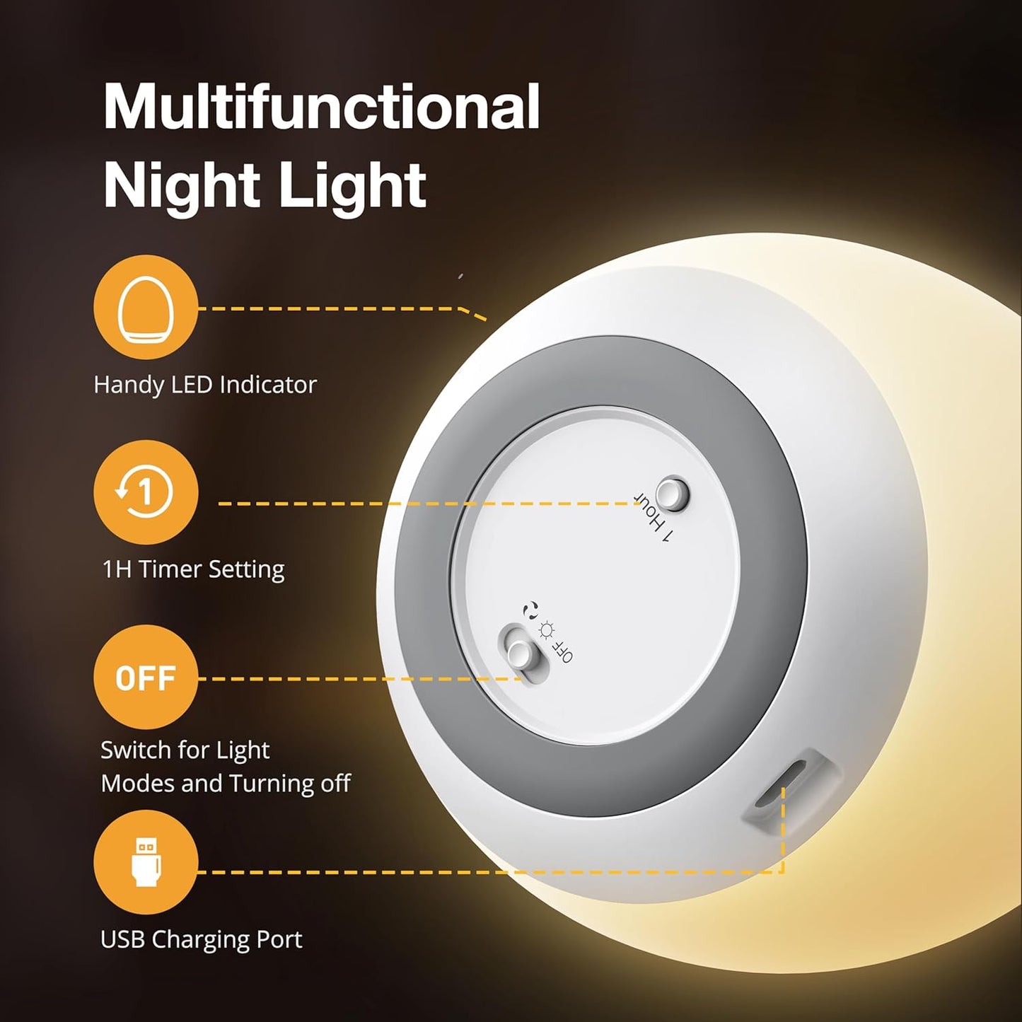 Purilite Select Touch LED Nursery Night Light