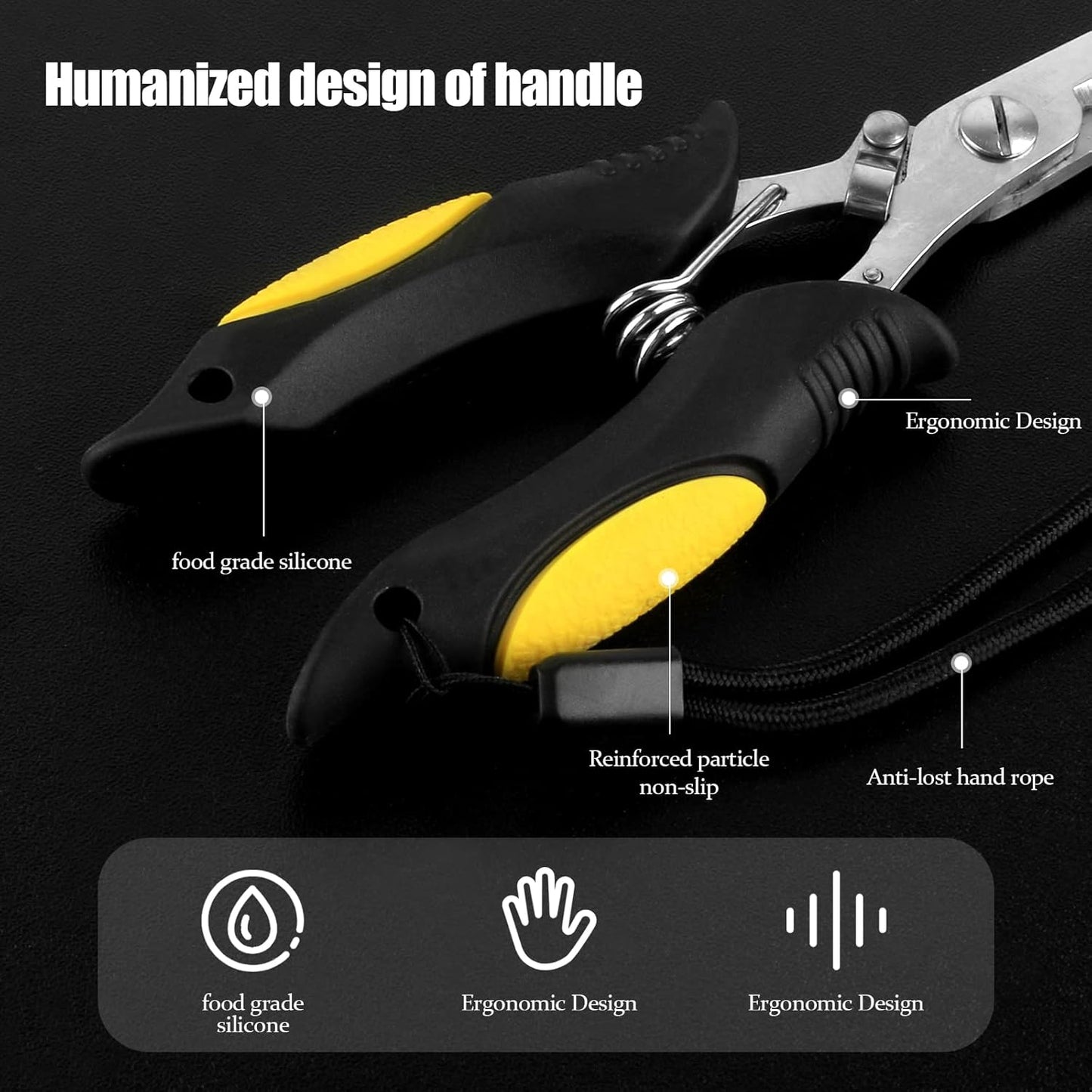 Fishing Pliers Stainless Steel Hook Remover Braid Cutter Rustproof Saltwater Split Ring Pliers Fishing Multi-Tools with Sheath and Lanyard