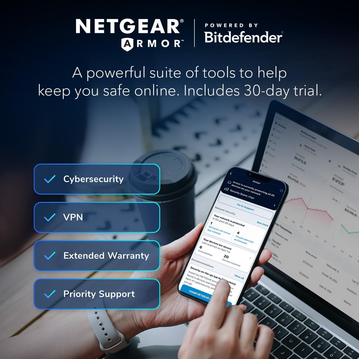 NETGEAR Nighthawk Tri-Band WiFi 7 Router (RS300) - Security Features, BE9300 Wireless Speed (up to 9.3Gbps) - Covers up to 2,500 sq. ft., 100 Devices - 2.5 Gig Internet Port