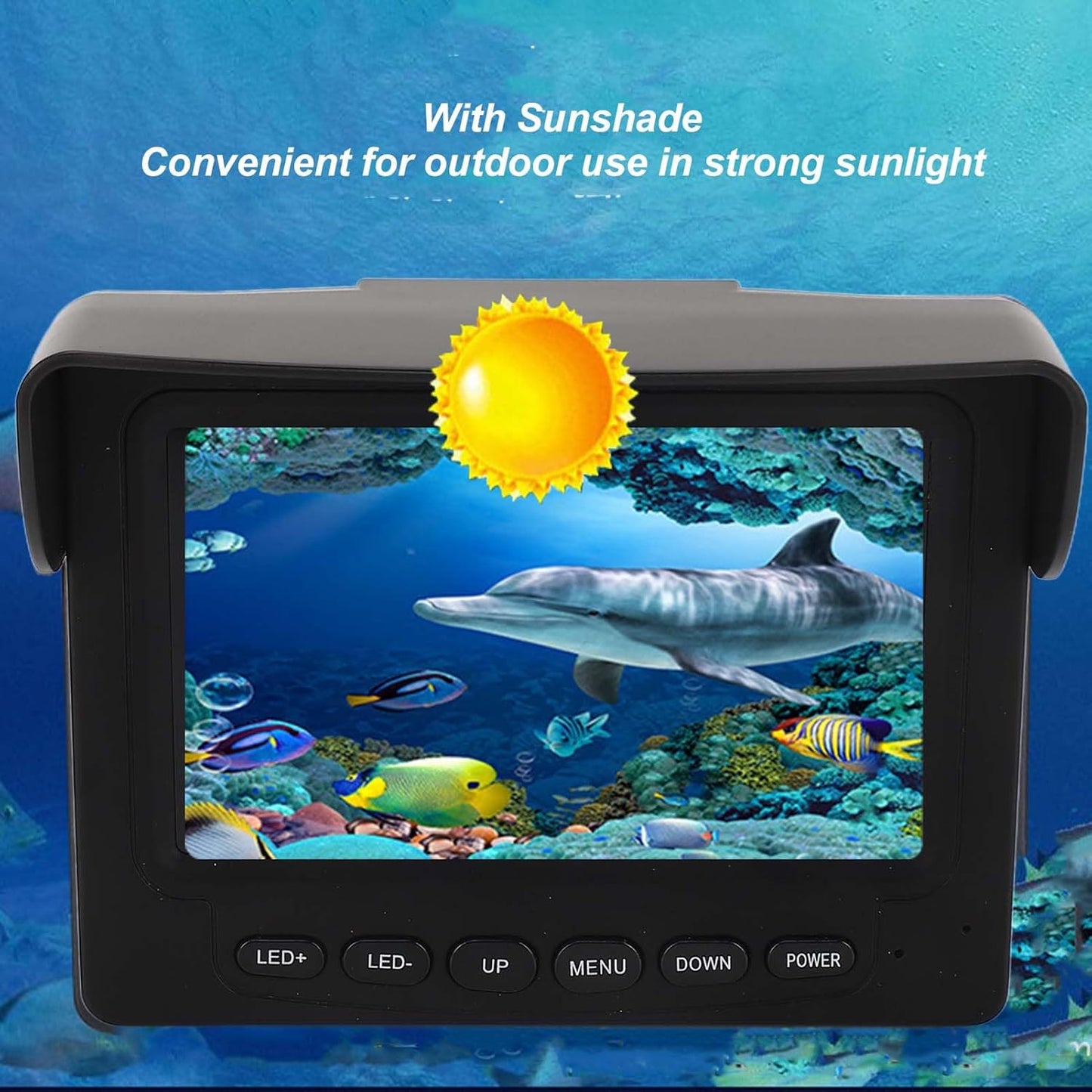 Underwater Camera Visual Fishing 4.3 Inch LCD Display 165 Degree Wide Angle Waterproof Digital Camera for Sea Fishing Boat Fishing Underwater Detection Seabed Exploration - PuriLite