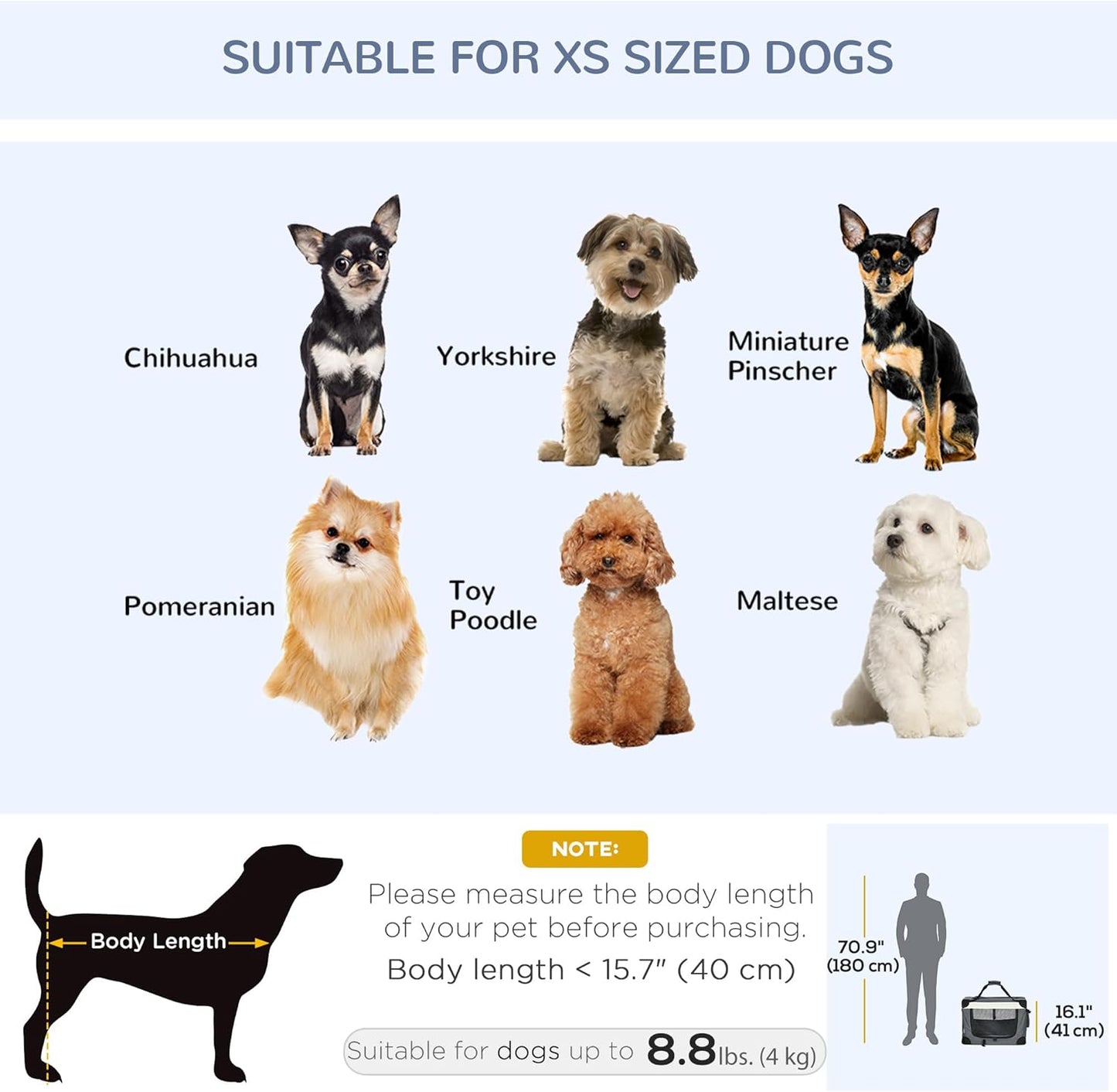 PawHut 60cm Foldable Pet Carrier Bag Soft Travel Dog Crate, Portable Cat Carrier w/Cushion, for Cats and Miniature Dogs - Grey
