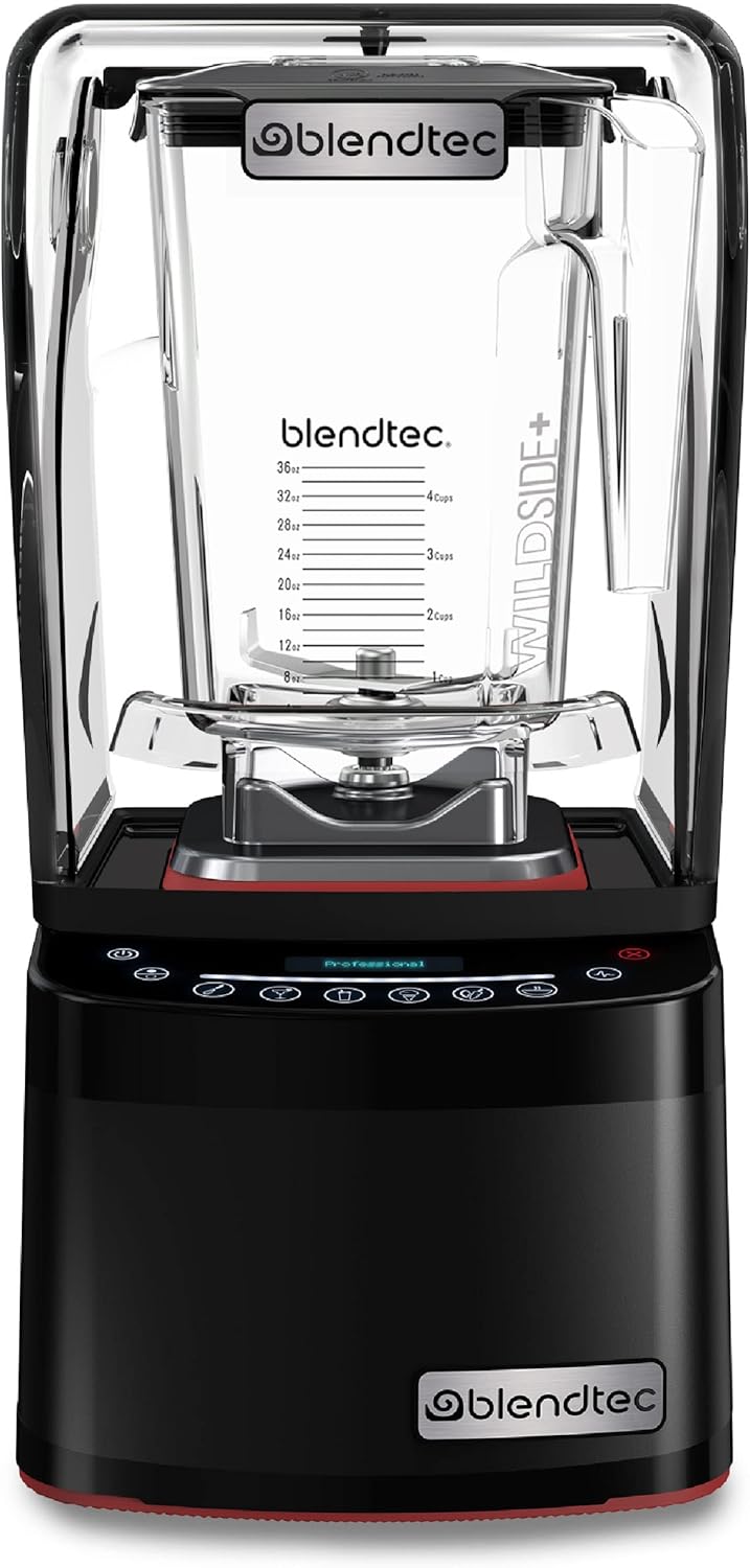 Blendtec Professional 800 - Blender with WildSide+ Jar (90 oz) - Smoothies & Frozen Drinks - Quietest Professional-Grade - 11-Speed Slider - Black