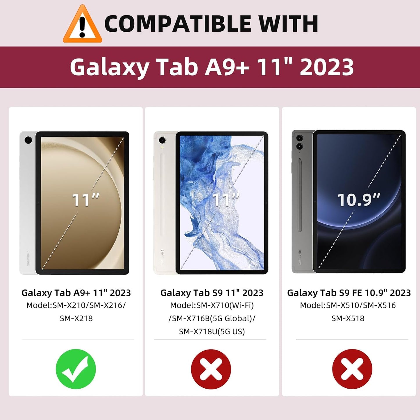 MoKo Case for Samsung Galaxy Tab A9 Plus 11" 2023 (SM-X210/SM-X216/SM-X218), PU Leather Multi-Angle Viewing Folding Stand Cover Case with Hand Strap, Front Pocket, Auto Wake/Sleep, Denim Blue & Brown