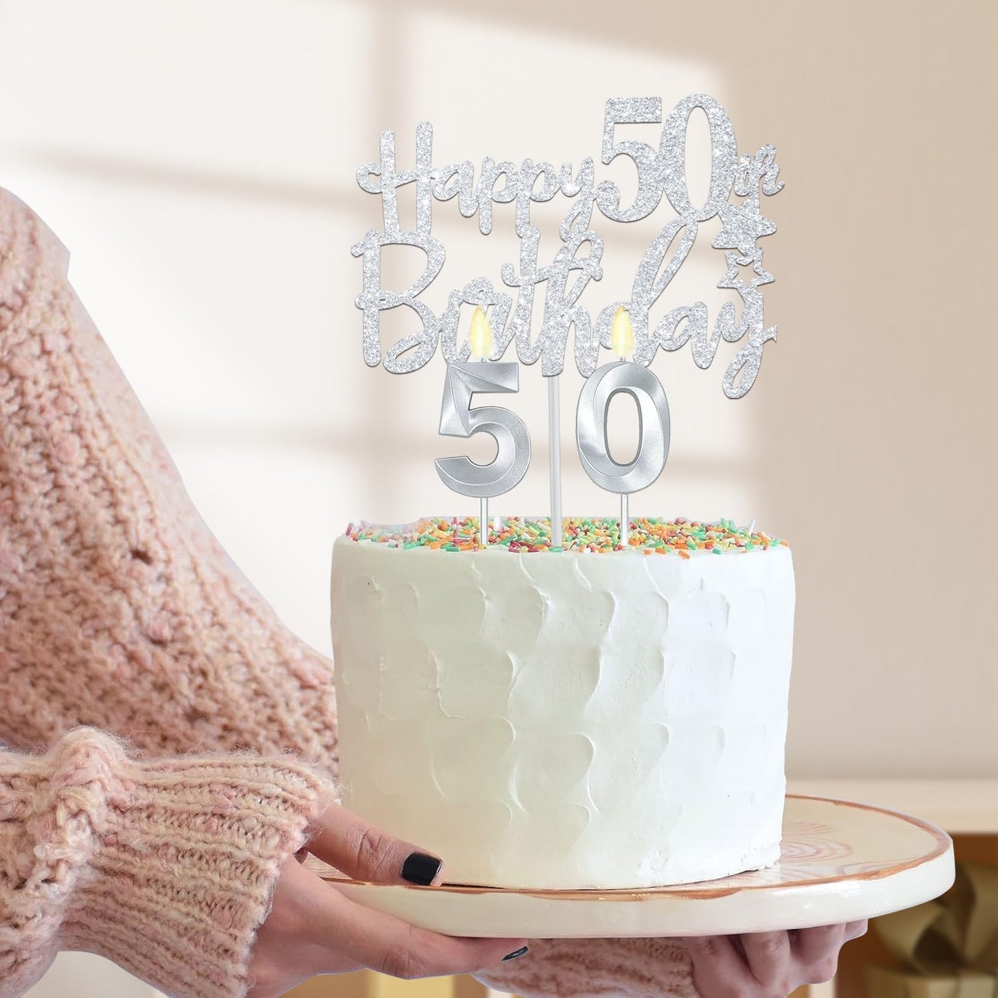 65th Birthday Decorations for Women, Including 65th Birthday Sash and Crown, Cake Topper and Candles, Number Balloons Rose Gold, 65 Year Old Gifts for Women