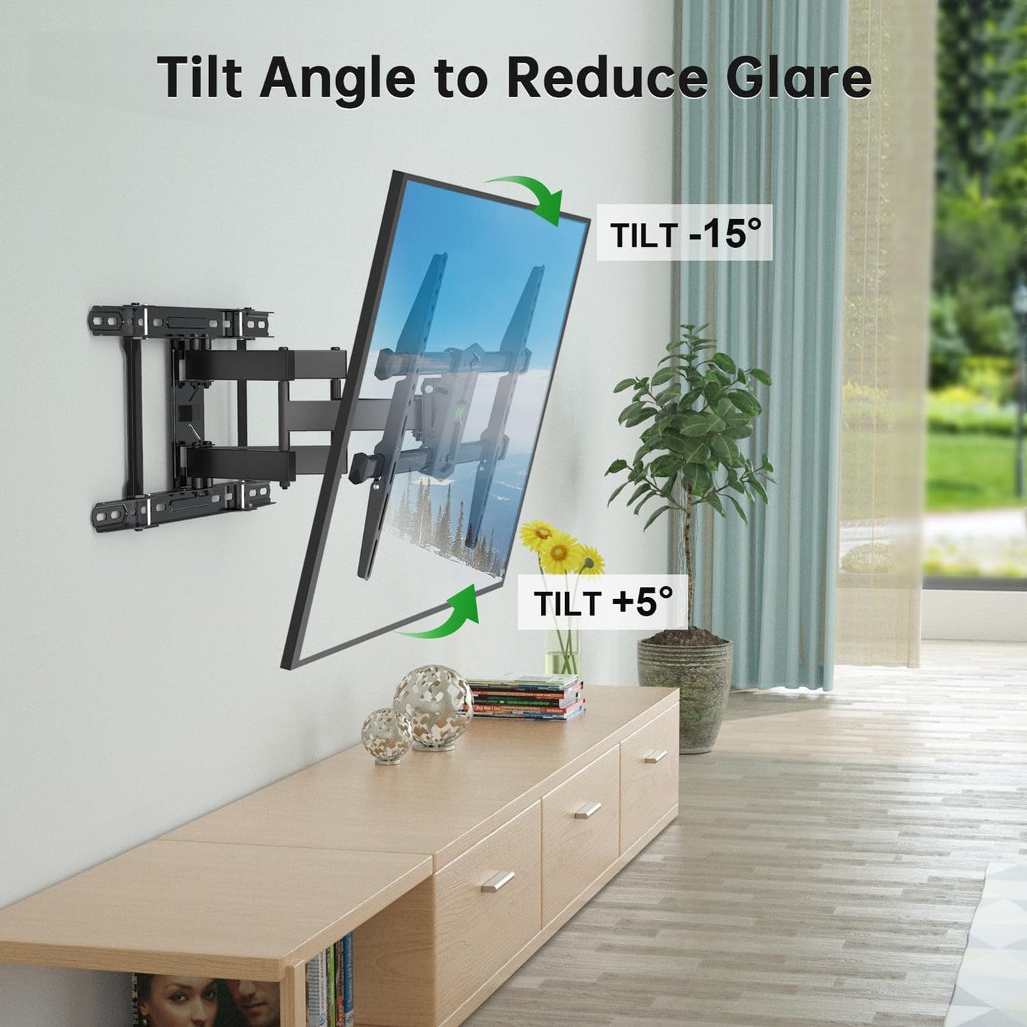 USX MOUNT TV Wall Mounts Fit 16" 18" or 24" Studs for 42"-80" TVS Holds up to 110lbs, Full Motion TV Wall Mounts Tilt Swivel Extension TV Mounts with Dual Articulating Arms, Max VESA 600x400mm