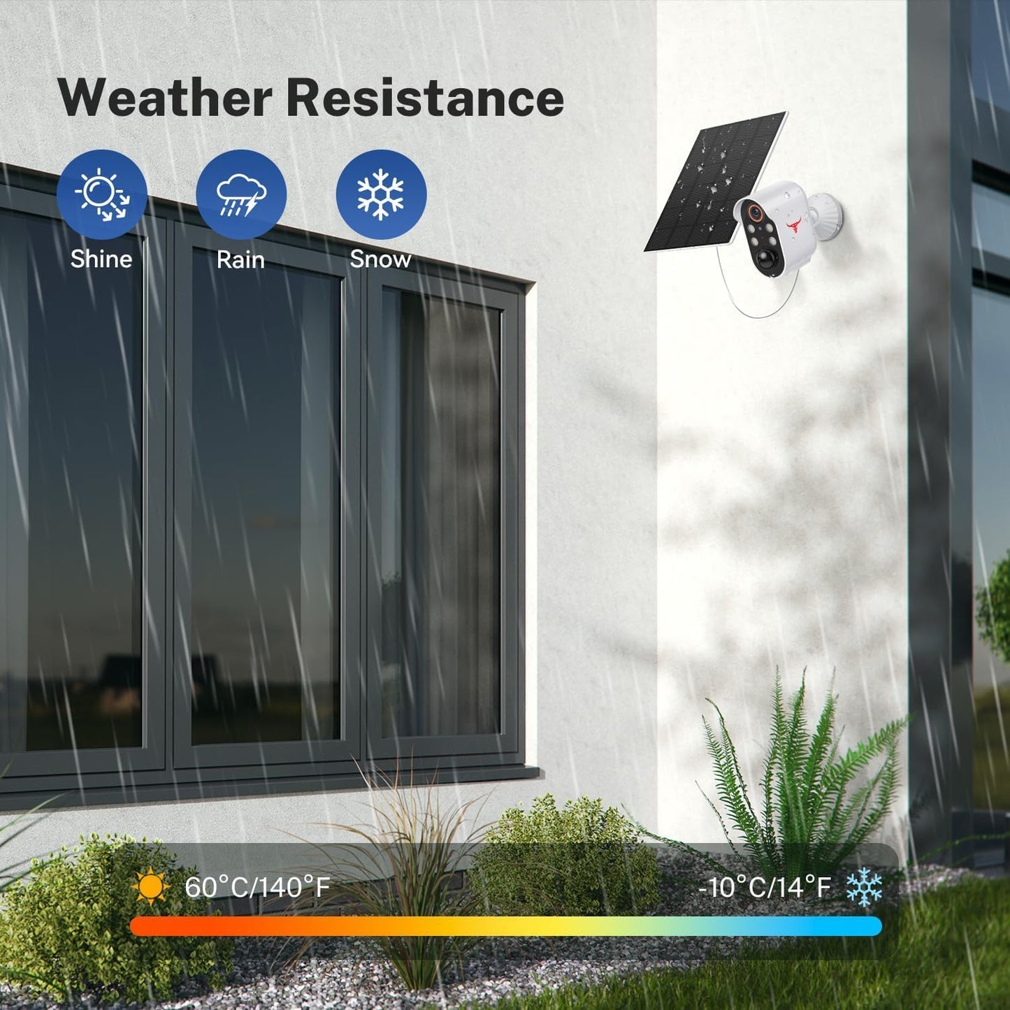 SJCODE 1080P Security Camera Wireless Outdoor with Solar Panel for Home Security, Color Night Vision, PIR Motion Detection, Cloud Storage, 2-Way Audio, Live View Bullet Surveillance Cam, 4 Spotlights