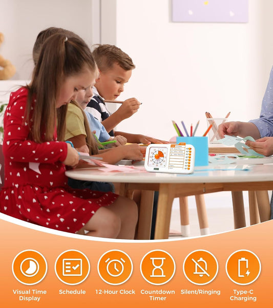 3-in-1 Visual Timer with Planning Board | 60 Minute Countdown Timer and Task Checklist