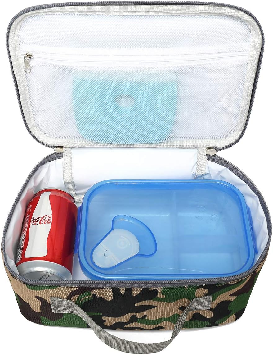 FlowFly Kids Lunch Box Insulated Soft Bag Mini Cooler Back to School Thermal Meal Tote Kit for Girls, Boys, Black