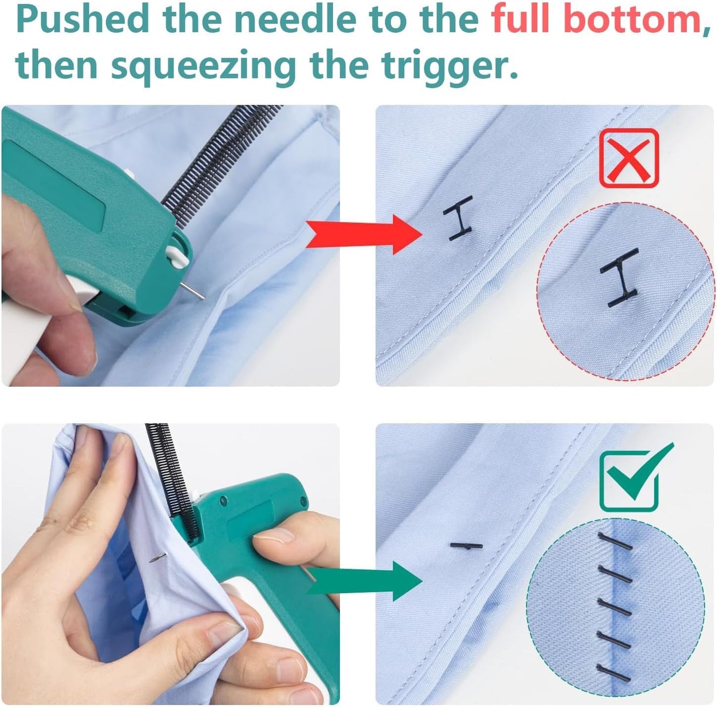 Mini Stitch Gun for Clothes, Mini Clothing Stitcher Gun, Speedy Clothing Fixer Stitchy, Quick Stitch Sewing Gun Kit with 2500 Black & 2500 White Fasteners, 6 Needles and Hard Case - Not Standard Gun
