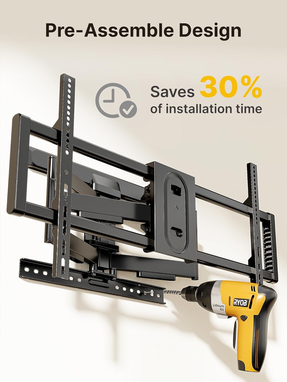 monTEK Long Arm TV Wall Mount for Most 43-90 Inch TVs, 42.5 Inch Long Extension TV Mount Swivel and Tilt, Full Motion Wall Mount TV Bracket Fit Max VESA 800 x 400mm, Up to 132 lbs, 16”,18” Studs