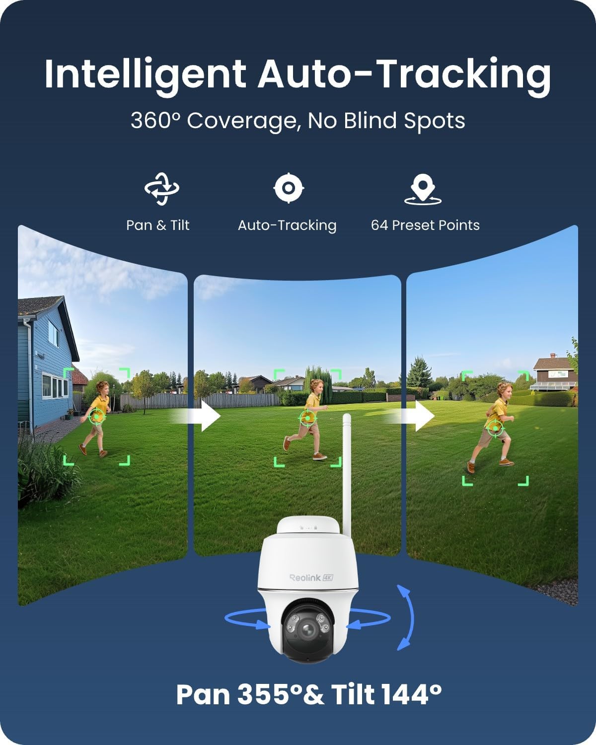 REOLINK 4K Solar Wireless Outdoor Security Cameras System, 2-Cam Kit, Encrypted 1 Year Local Storage, 360° PTZ for Home Security, 5G/2.4G WiFi, No Monthly Fee, Home Hub with 2X PT Ultra + Solar Panel