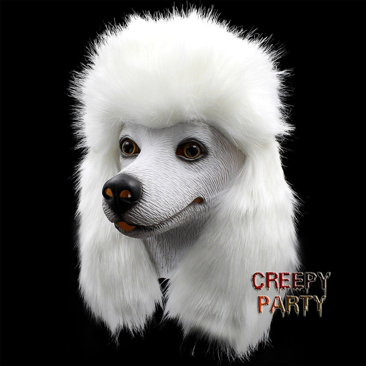 Dog Mask Poodle Head Face Costume Novelty Halloween Party Dressing Up Masks For Adults And Kids (White poodle)
