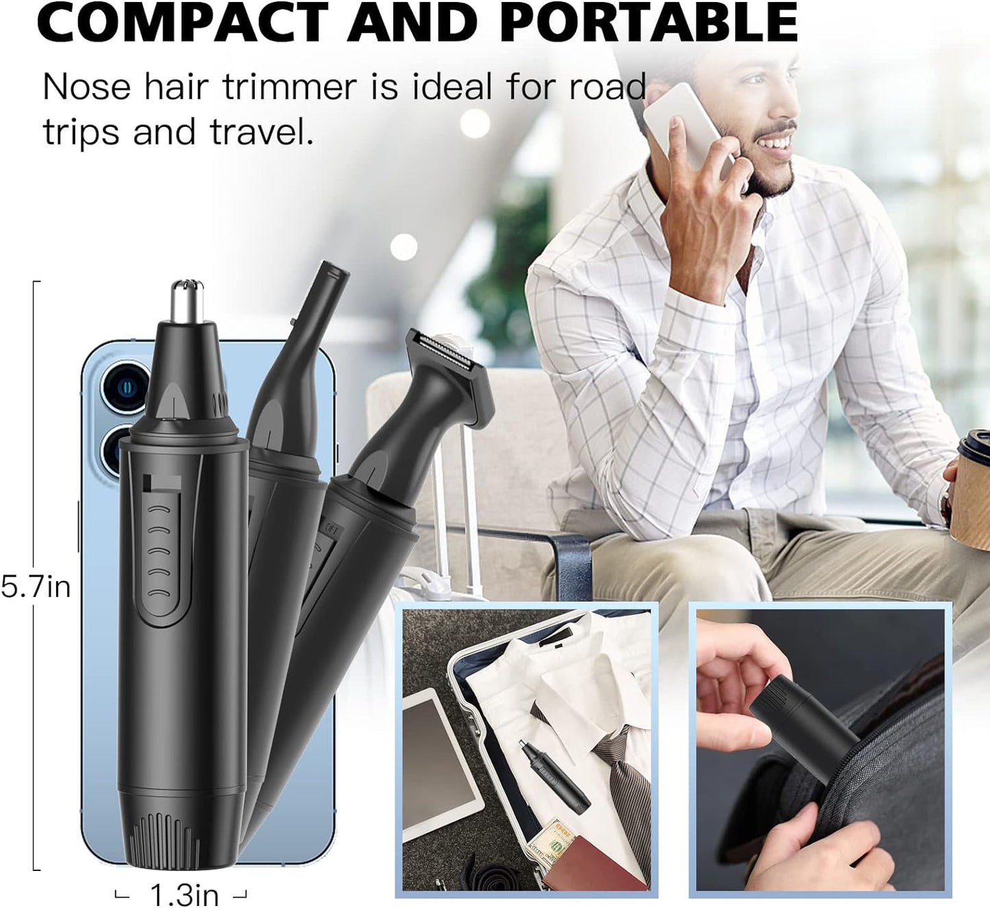 Purilite Select 8-in-1 Rechargeable Nose Hair Trimmer Kit