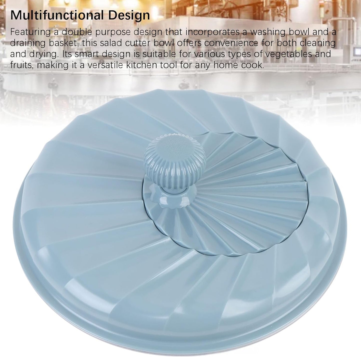 Salad Spinner High Efficiency Multifunctional Easy Using Vegetable Washer and Salad Chopper for Home (Beige)