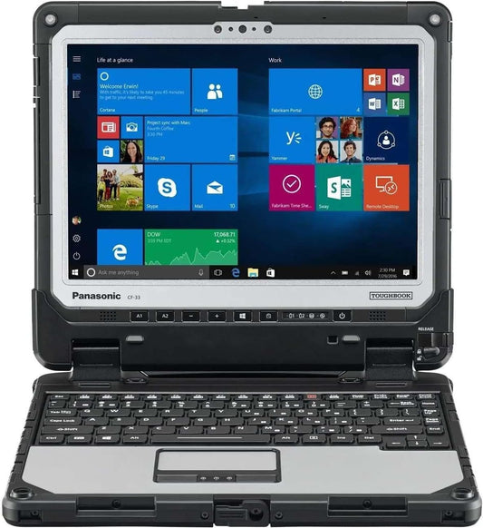 Panasonic Toughbook CF-33 MK1, Intel Core i5-7300U up to 3.5GHz, 12-inch QHD Touchscreen + Digitizer, 8GB RAM, 256GB SSD, 4G LTE, Premium Keyboard, Windows 10 Pro (Renewed)