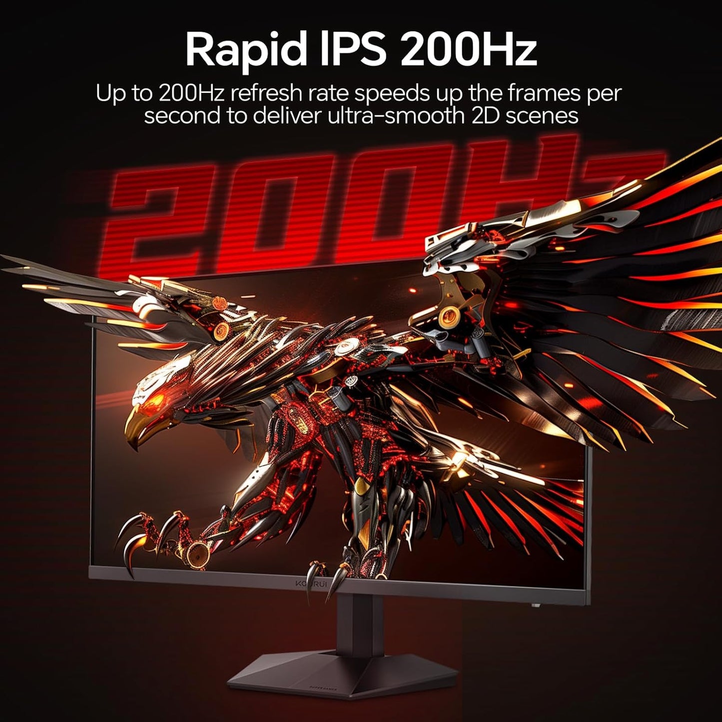 KOORUI 32 inch Curved Gaming Monitor - QHD (2560 x 1440) 2K Display, 170Hz 144Hz Monitors, 1500R Curvature, 1ms, HDR10, Adaptive Sync, Tilt Adjustable, DisplayPort HDMI, Black - 32E6QC