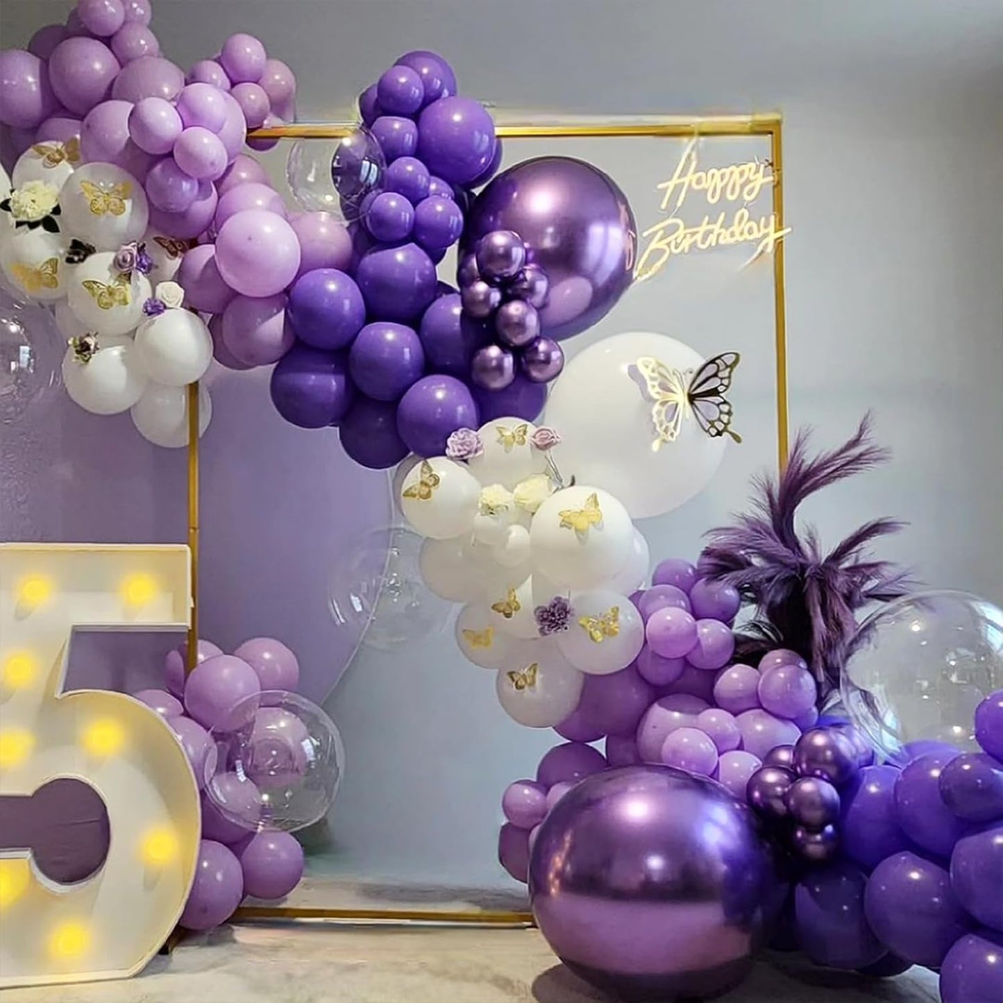 Gold Metallic Chrome Latex Balloon Arch Kit, 102PCS 18In 12In 10In 5In Arch Garland For Festival Picnic, Engagement, Wedding, Birthday Party, Gold Theme Anniversary Decoration With 33FT Ribbon