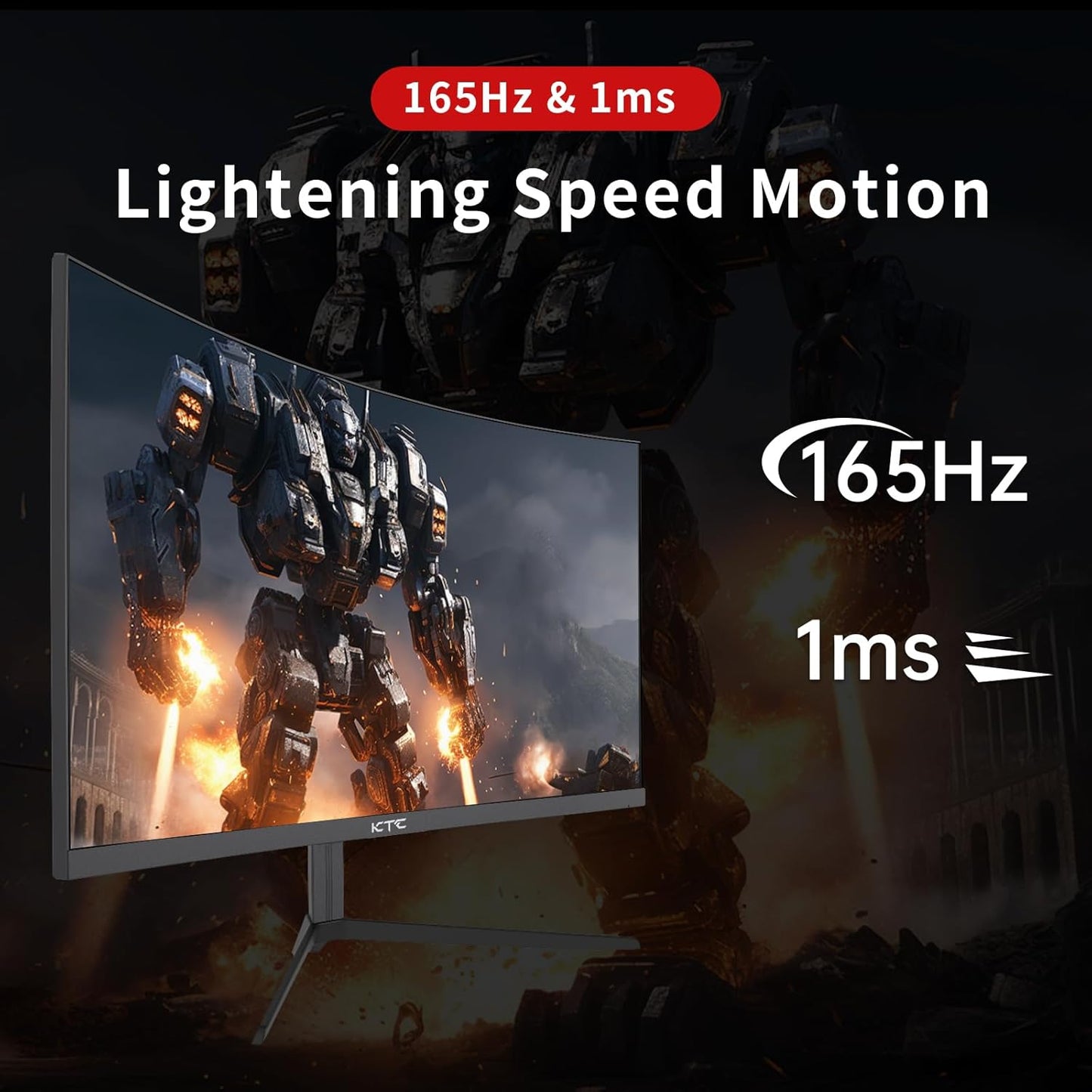 KTC 32 Inch 2K Computer Monitor, IPS 1440p Monitor with Ultra-Thin Bezels, HDR10, Freesync/G-sync, HDMI/DP Ports, Tilt Adjustable, Eyecare, Ideal for Business, Office, and Casual Gaming