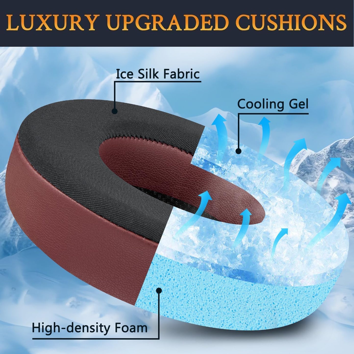 SOULWIT Cooling Gel Ear Pads Replacement for Corsair Virtuoso RGB Wireless XT SE Gaming Headset, Earpads Cushions with High-Density Noise Isolation Foam, Added Thickness - Black