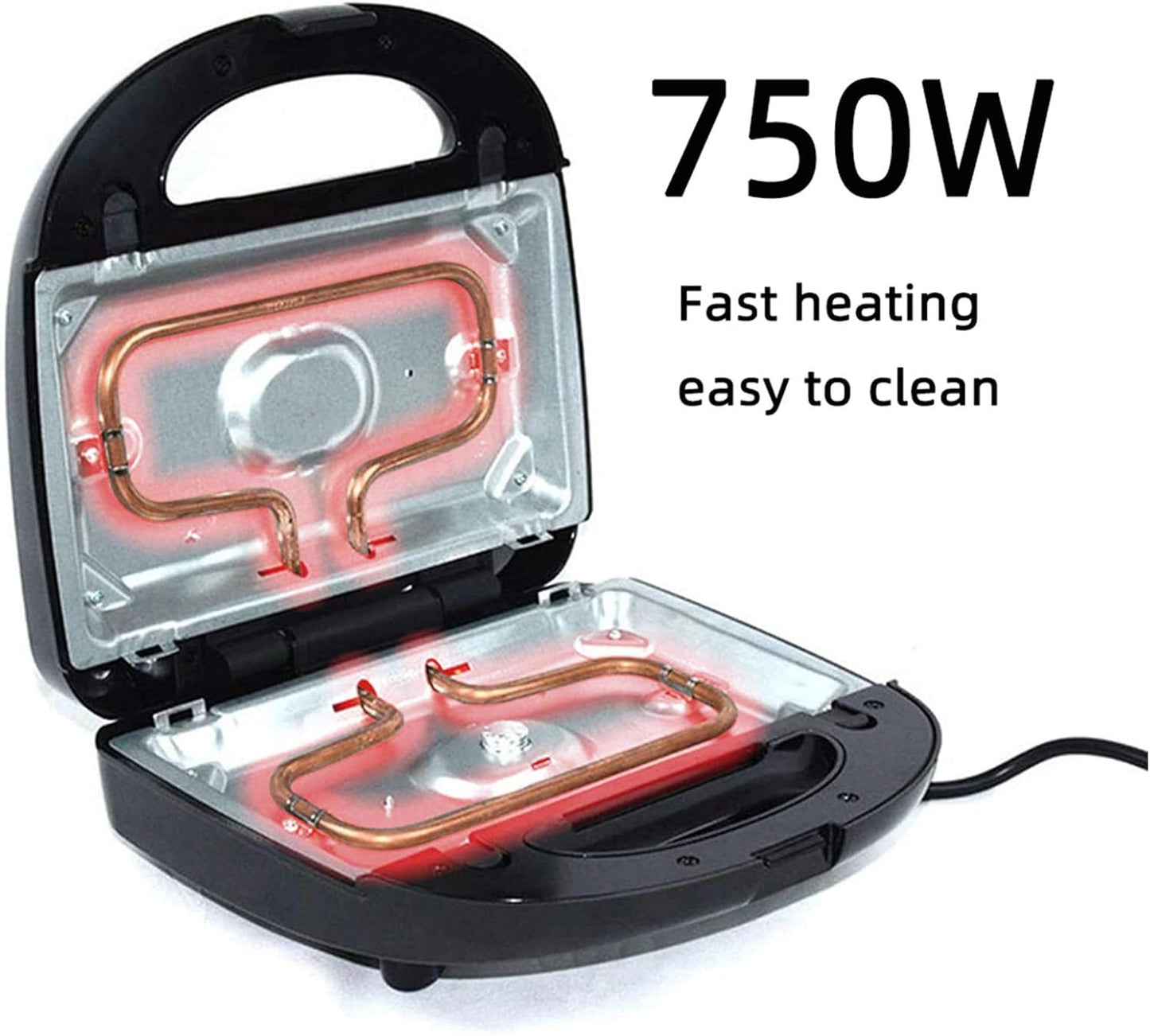8 in 1 Electric Sandwich Maker, Panini Press Grill and Waffle Iron Set with 7 Pairs Removable Non Stick Plates Multifunction Automatic Temperature Control Donut Maker