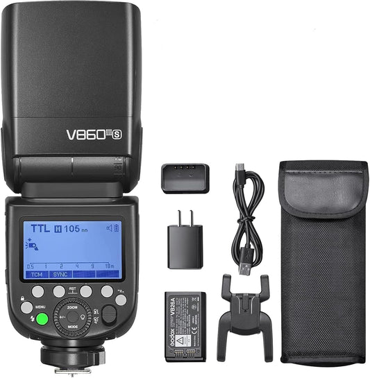 Godox V860III-S Camera Flash Light Speedlite for Sony Cameras Wireless TTL Speedlight with 7.2V / 3000mAh Rechargeable Li-ion Battery Built-in 2.4G X System Manual/Auto Flash GN60 1/8000s HSS
