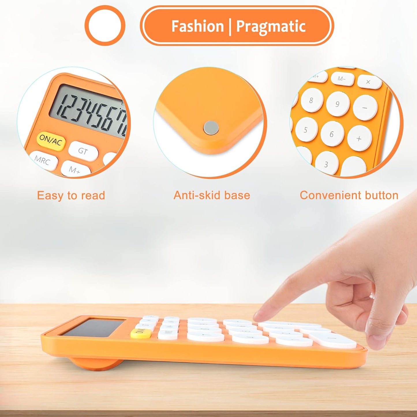 VEWINGL Mechanical Switch Calculator, 12 Digit Large LCD Display and Buttons, Great for Everyday Life and Basic Office Work, with Battery