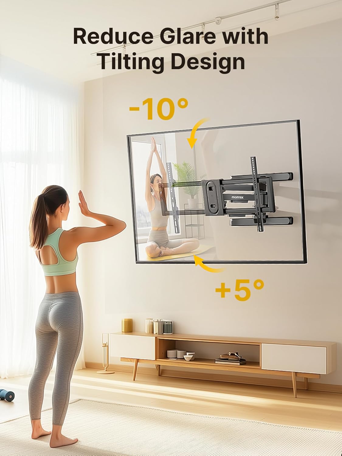 monTEK Long Arm TV Wall Mount for Most 43-90 Inch TVs, 42.5 Inch Long Extension TV Mount Swivel and Tilt, Full Motion Wall Mount TV Bracket Fit Max VESA 800 x 400mm, Up to 132 lbs, 16”,18” Studs