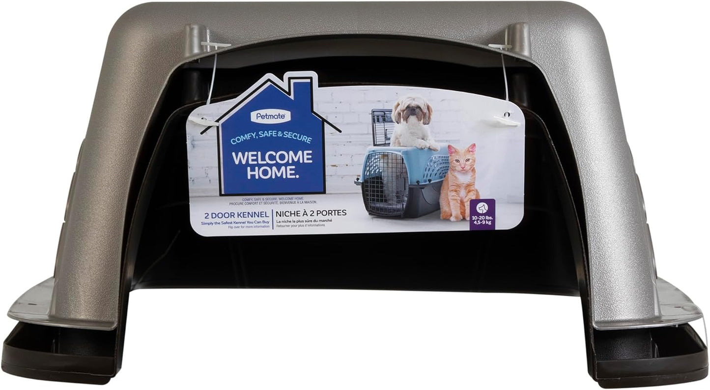Petmate Two-Door Small Dog Kennel & Cat Kennel (Top Loading or Front Loading Pet Carrier, Great for Small Animals, Made with Recycled Materials, 24 inches in Length) For Pets up to 15 Pounds