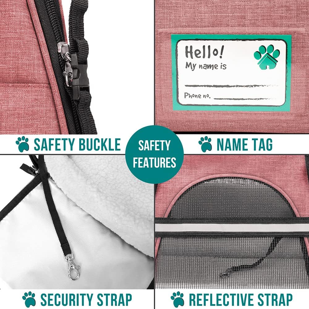 Premium Airline Approved Soft-Sided Pet Travel Carrier by PetAmi | Ventilated, Comfortable Design with Safety Features | Perfect For Plane or Car | Ideal for Small to Medium Sized Cats, Dogs, and Pets