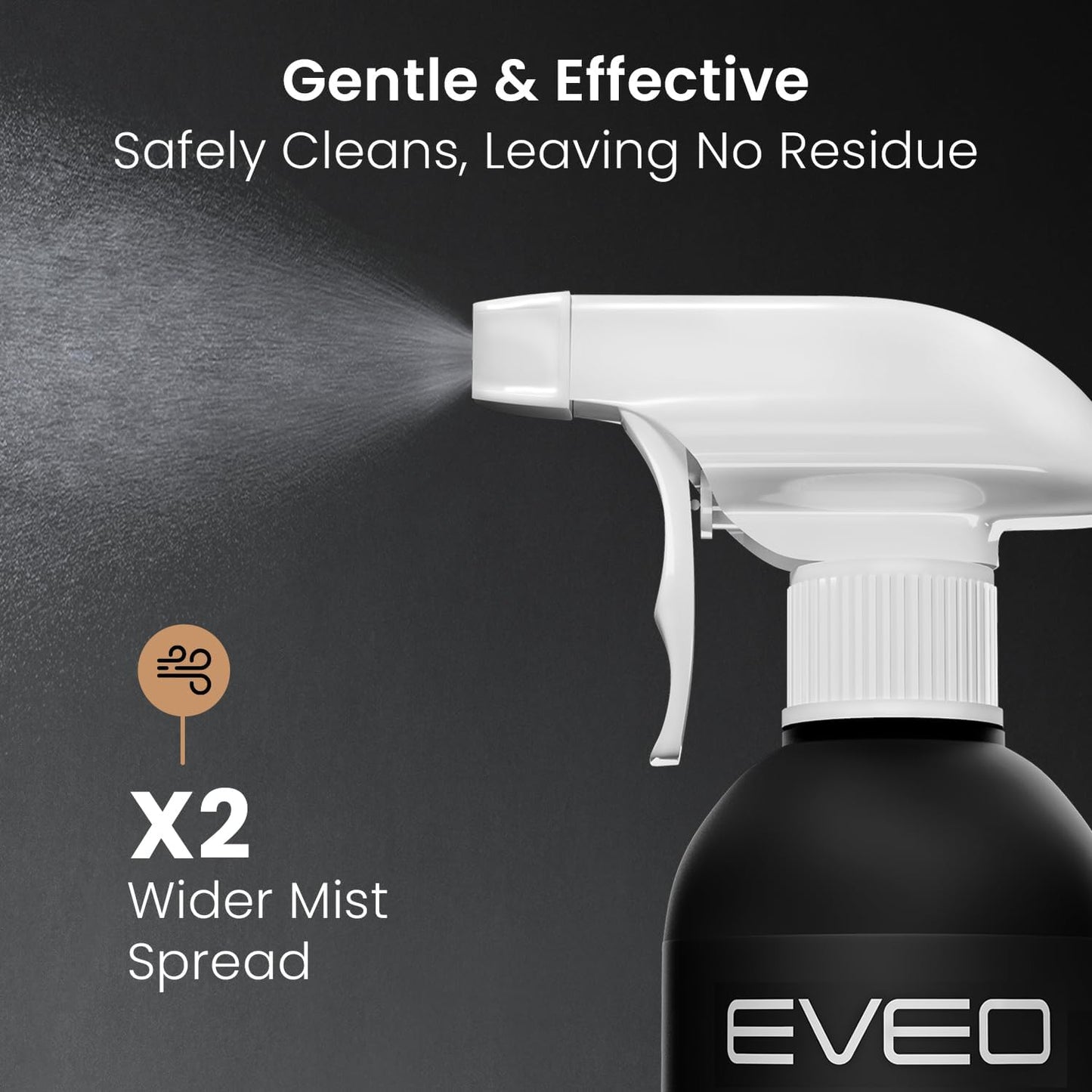 EVEO® Screen Cleaner Spray Kit (Streak-Free) TV Screen Cleaner for Smart TV, LCD, LED, OLED | Computer Spray and Wipe Microfiber Cloth for Monitor, Laptop, iPad, Car & More - 1 Pack