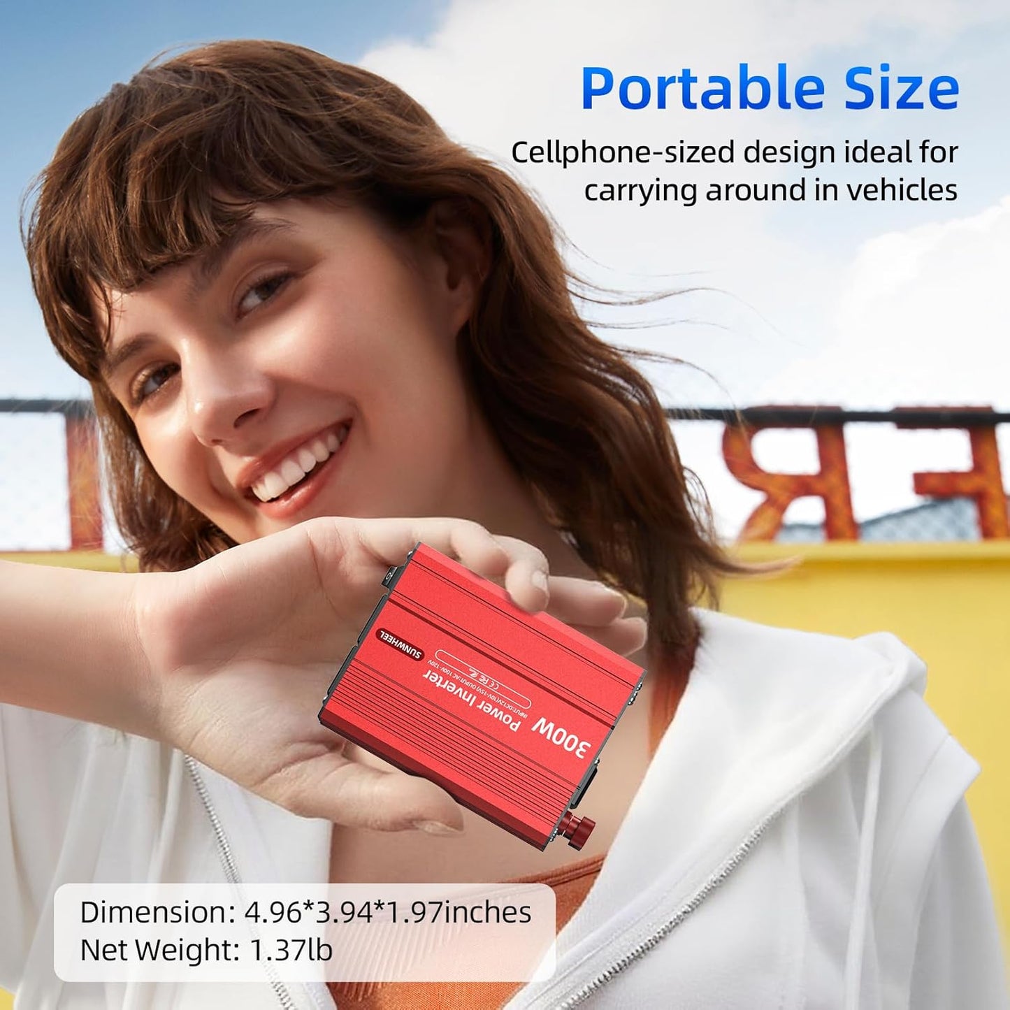 SUNWHEEL 4000W Pure Sine Wave Inverter, 12V DC to 110V/120V AC Power Inverter for RV、Microwave、Off Grid、Truck、Refrigerator、Air Conditioner with 4 AC outlets and LCD Display