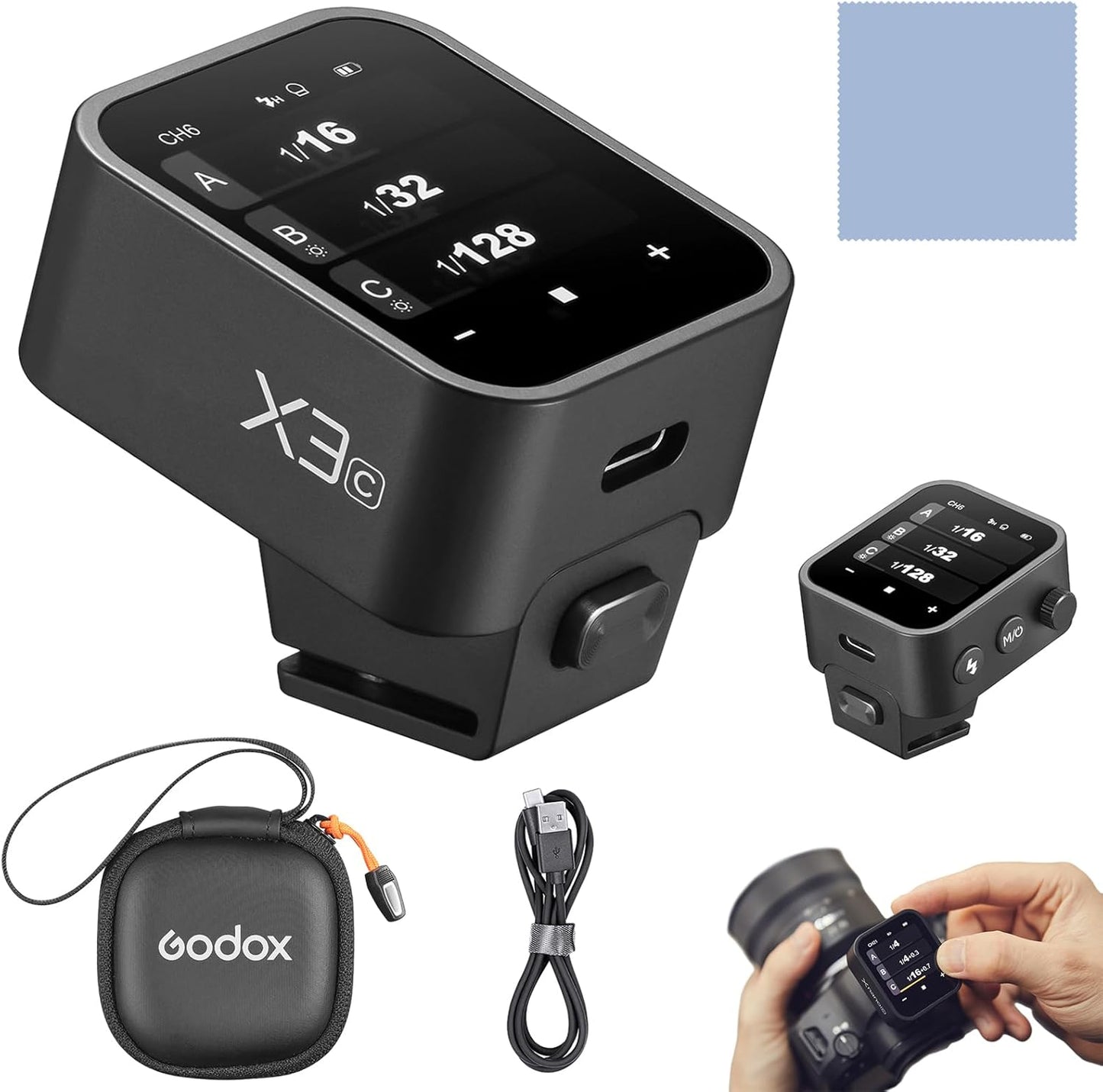 GODOX X3-S 2.4G Wireless Flash Trigger Transmitter TTL Autoflash with Large OLED Touchscreen Multiple Flash Modes with USB Port 32 Channels 16 Groups Compatible with Sony Cameras