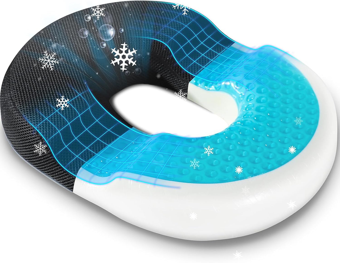 Gel Lumbar Support for Office Chair Back Support for Lower Back Pain Relief Cooling Chair Back Support Cushion Improves Posture Back Rest Memory Foam Back Support Pillow for Gaming Chair, Driving Seat