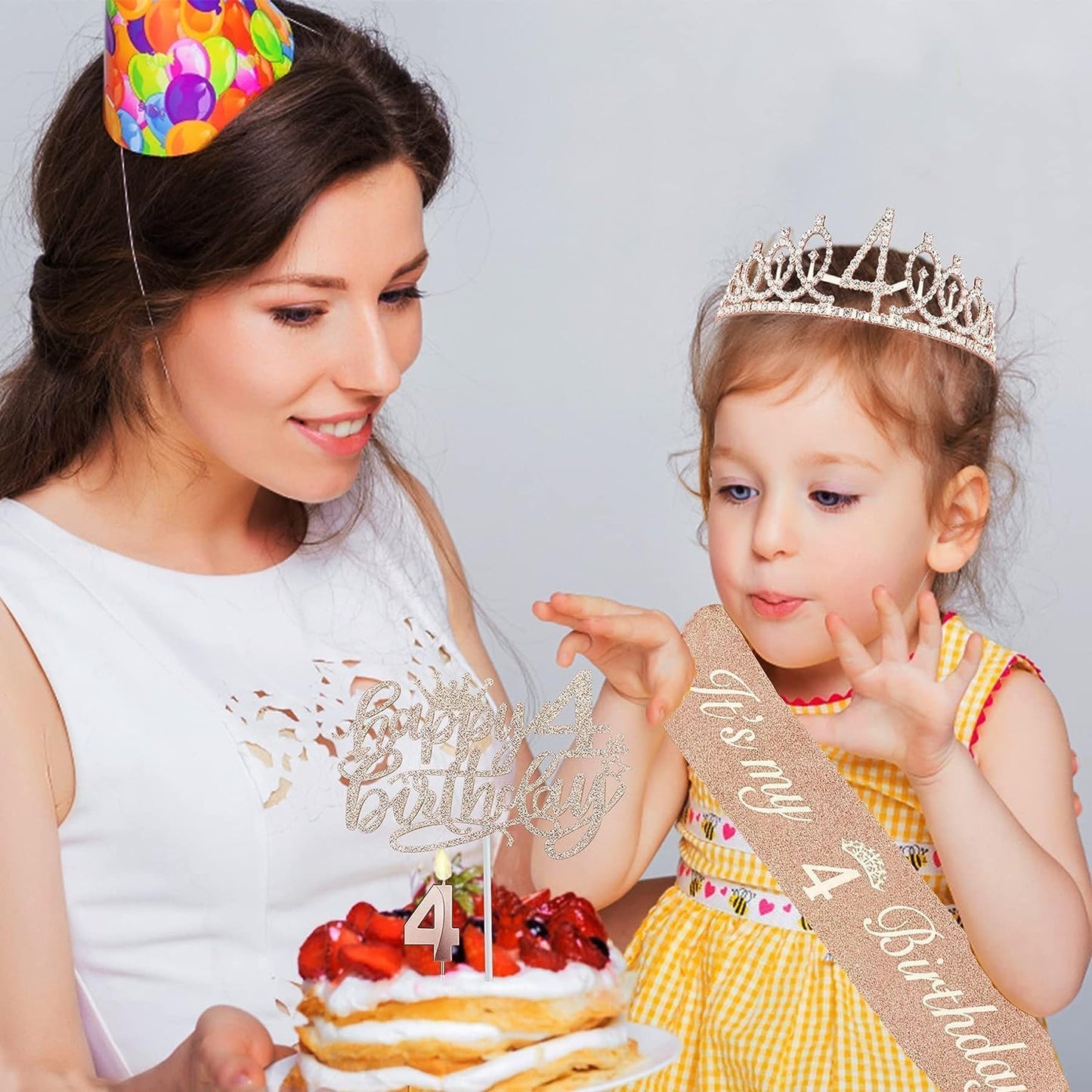 65th Birthday Decorations for Women, Including 65th Birthday Sash and Crown, Cake Topper and Candles, Number Balloons Rose Gold, 65 Year Old Gifts for Women