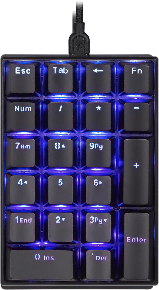 Purilite Select 21-Key Mechanical Numeric Keypad – Red Switch | USB-C Wired