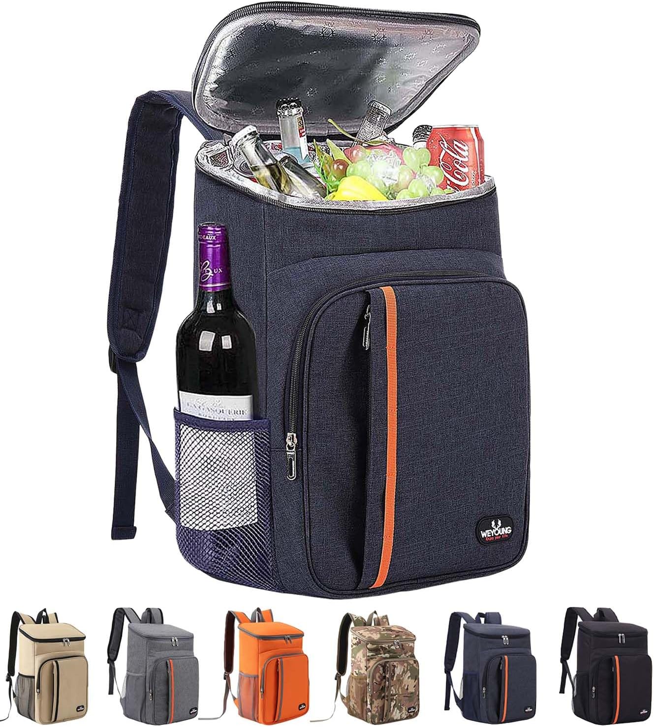 Bagtopia Camping Cooler Backpack 25 Cans, Leak Proof Insulated Thermal Bag, Beach Travel Picnic Lunch Backpack for Men Women