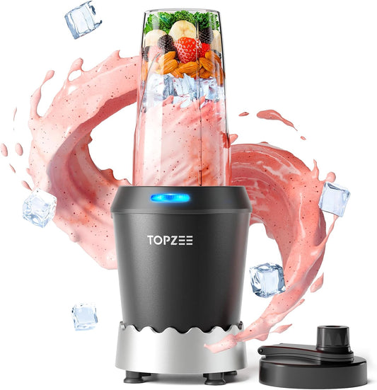 Personal Smoothie Blender - 1000W Single Serve Smoothie Maker with 24oz Portable Travel Cups, Ideal for Protein Shakes, Frozen Drinks, and Kitchen Use - PuriLite