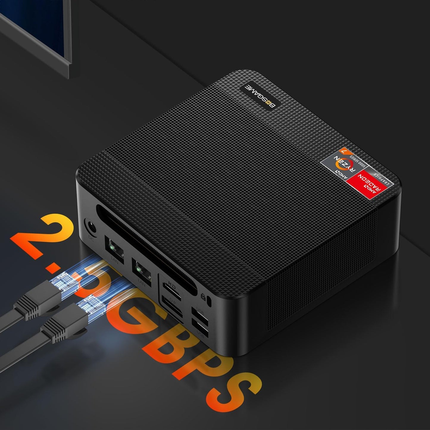 BOSGAME Mini PC P4, Desktop Computers Ryzen 7 5825U PC, Dual LAN Mini Gaming PC,16GB DDR4 RAM, 512GB NVMe SSD, 4K Triple Display, Wi-Fi 6E, Bluetooth 5.2