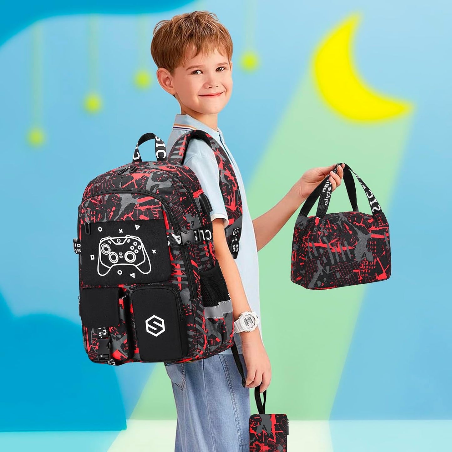 Scothen Cool Luminous School Backpacks for Boys