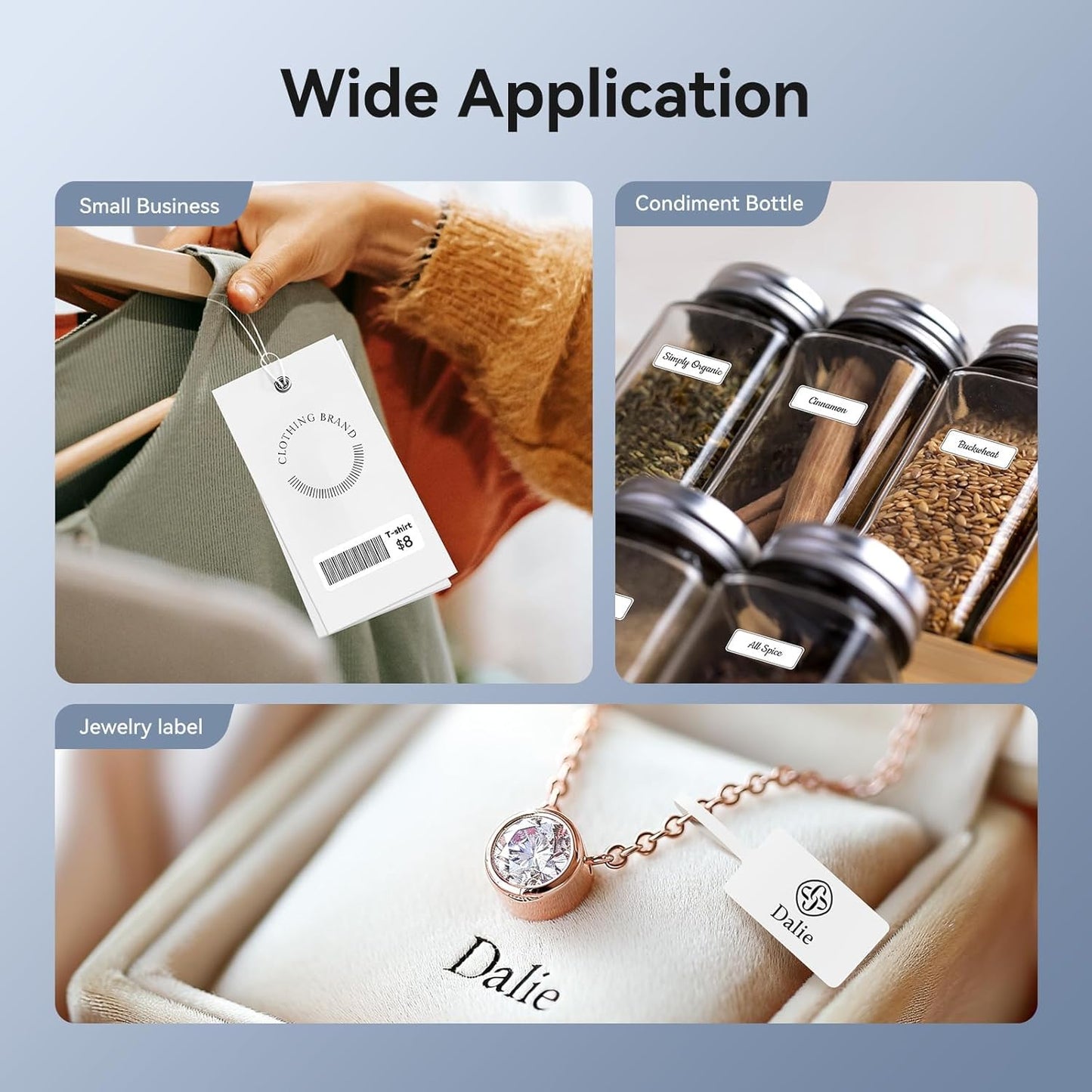 NIIMBOT D110 Mini Label Maker Machine with Tape(Pre-Cut Size 12x40mm), Portable Bluetooth Sticker Printer, Inkless Automatic Feeding One-Touch Custom Printing, Compatible with Phone Only