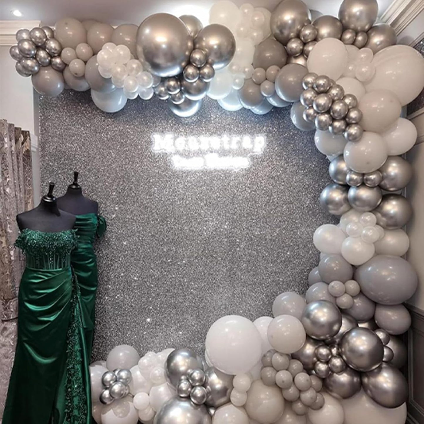 Gold Metallic Chrome Latex Balloon Arch Kit, 102PCS 18In 12In 10In 5In Arch Garland For Festival Picnic, Engagement, Wedding, Birthday Party, Gold Theme Anniversary Decoration With 33FT Ribbon